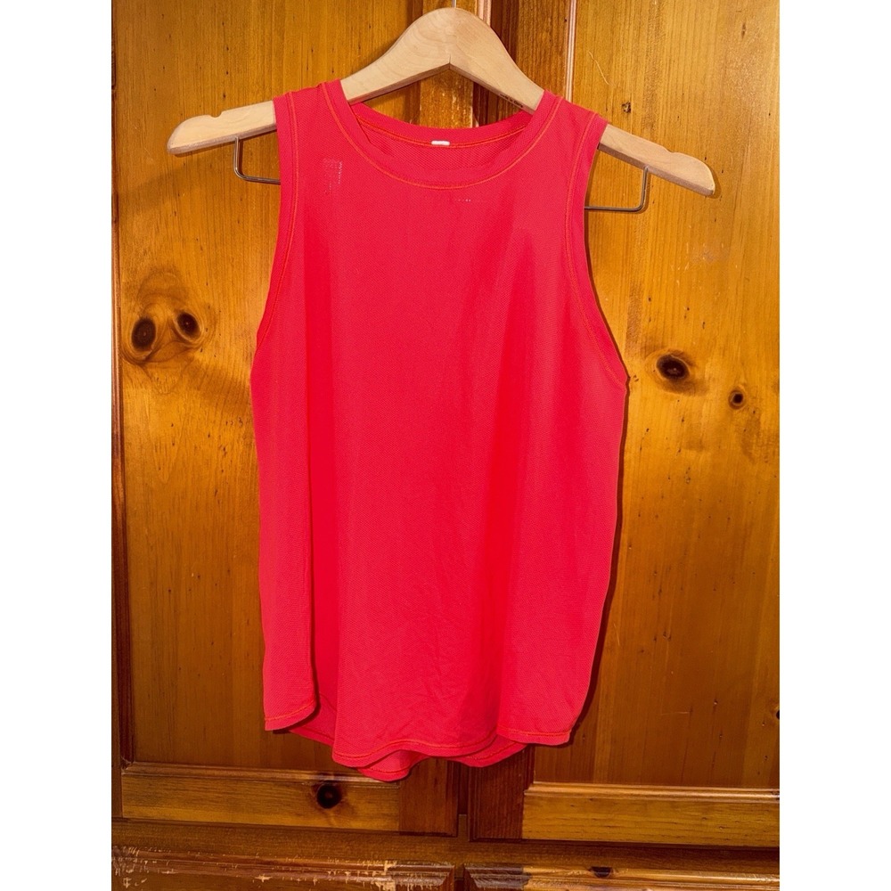 Lululemon Women's 6 High-Neck Running and Training Tank Top Red Yoga Active
